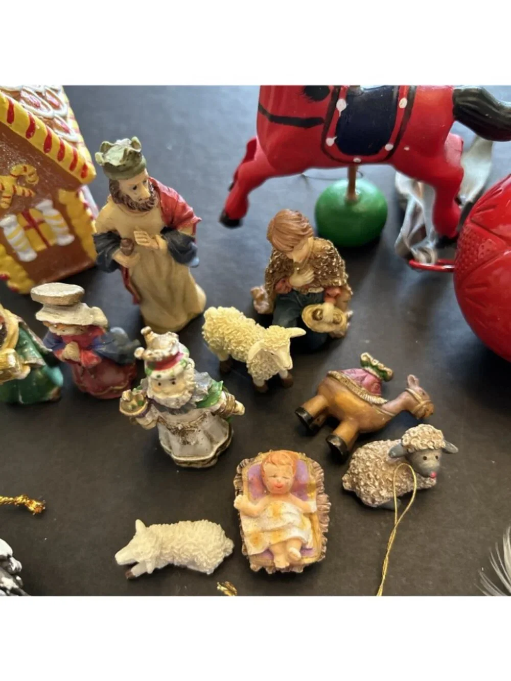 Vintage Christmas Lot Of MANY Ornaments Avon, Handmade, Nativity